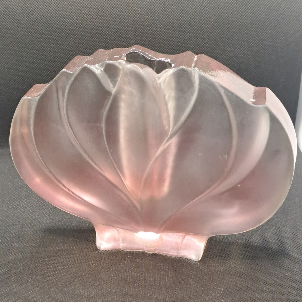Walther Pink Glass Satin Bud Vase.